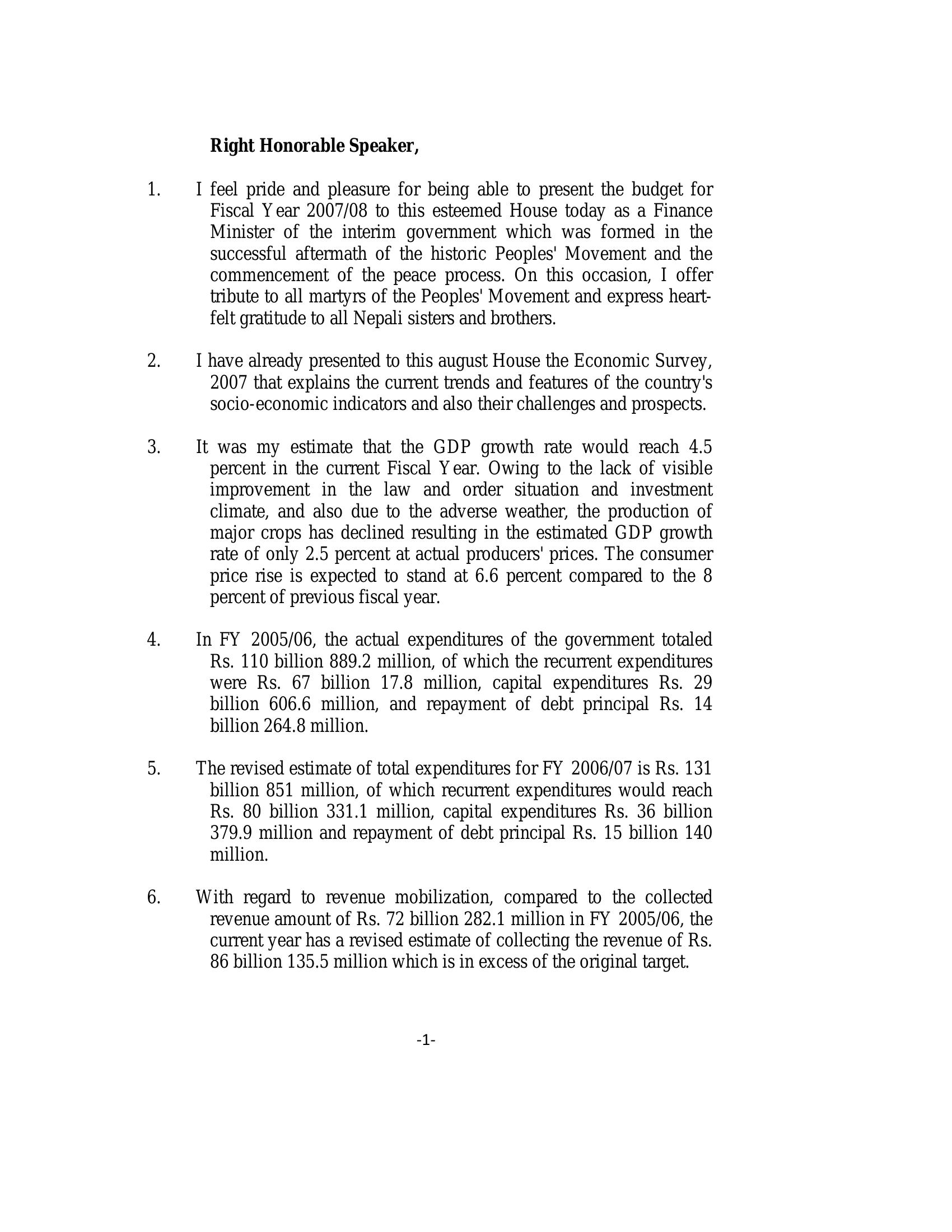 BUDGET SPEECH 2007/08 (ENGLISH) Resources